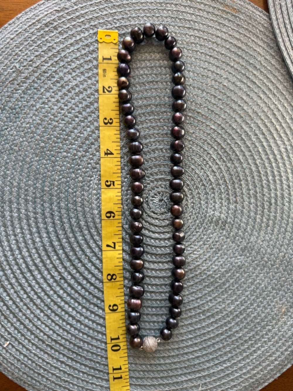 Classic Black (Peacock) Freshwater Pearl Necklace - Elegant Women’s Jewelry - Picture 5 of 6